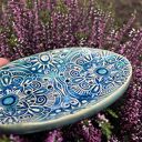 Owalna ceramiczna mydelniczka w stylu etno