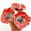 Ceramiczne maki mega wielkie na drucie - ręcznie robione