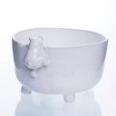 Biała miseczka śniadaniowa z misiem - rękodzieło na prezent od Lamabo Ceramics