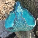 Turkusowy koszyk ceramiczny - ręcznie wykonana ozdoba stołu na Wielkanoc