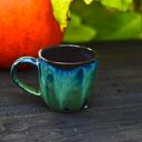 Kubek ceramiczny do espresso 220 ml | black-smaragd - rękodzieło Azul Horse