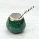 Ceramiczne naczynie do yerba mate / matero - szmaragdowe 300 ml