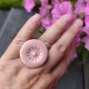 Różowy pierścionek ceramiczny handmade