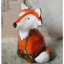 Lisek w spodenkach - ceramiczna figurka handmade z gliny szamotowej