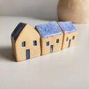 Ceramiczny domek - zestaw 3 szt. pastelowe domki do dekoracji
