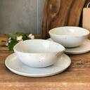 Zestaw ceramiczny dla 6 osób - beżowo-brązowa zastawa stołowa