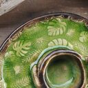 Ceramiczny kaganek na palo santo Monstera c819