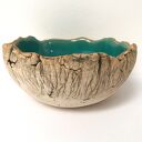 Miseczka „Jak skała” - ceramiczna misa na orzechy z turkusowym szkliwem