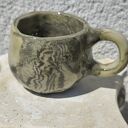 Kubek ceramiczny 4 szt - ręcznie lepione filiżanki z talerzykiem