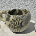 Kubek ceramiczny 4 szt - ręcznie lepione filiżanki z talerzykiem