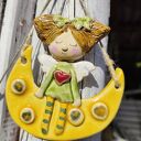 Anioł ceramiczny - ręcznie robiona pamiątka na chrzest i komunię 
