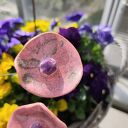 Kwiaty ceramiczne 5 sztuk - ręcznie szkliwione ozdoby na druciku florystycznym