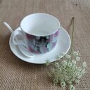 Filiżanka "Kolor kobiety - blady róż" - obraz na porcelanie 150 ml (z talerzykiem i łyżeczką)