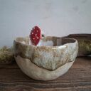 Kubek ceramiczny Muchomor - ręcznie lepiony grzybowy akcent