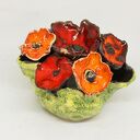 Duży flower box z kwiatami ceramicznymi - komplet 7 sztuk