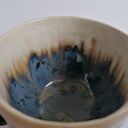 Komplet "Głębia Oceanu New" - filiżanka z talerzykiem handmade z gliny szamotowej