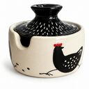 Ceramiczna cukierniczka z kurkami - ręcznie wykonana z pokrywką