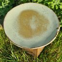 Malachitowy talerz ceramiczny handmade - elegancka ozdoba do domu