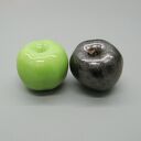 Jabłko dekoracyjne czarne metaliczne z ceramiki handmade