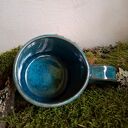 Kubek ceramiczny z wzorem - turkusowe wnętrze