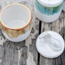 Ceramiczna cukiernica z koniem Biała Tundra - rękodzieło na prezent