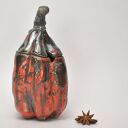 Cumior 2 - ceramiczna cukierniczka dynia na miód, raku - ręczne wykonanie