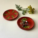 Komplet spodeczków ceramicznych Palo Santo z roślinnymi wzorami