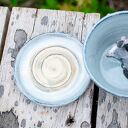 Filiżanka z koniem Pale Blue Beż - ręcznie robiony zestaw do kawy
