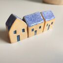 Ceramiczny domek - zestaw 3 szt. pastelowe domki do dekoracji