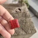 Czerwony pierścionek ceramiczny handmade z regulowanym rozmiarem