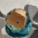 Doniczka ceramiczna handmade w turkusie - dla kwiatów, które mają oddychać
