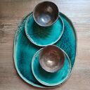 Zestaw talerzy i miseczek do sushi - Paprocie