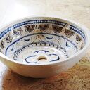 Umywalka Ceramiczna Nablatowa Hafty 34 cm - Wzory Tradycyjnego Folkloru Inspiracją w Twojej Łazience