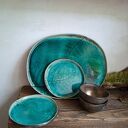 Zestaw talerzy i miseczek do sushi - Paprocie