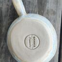 Kubek ceramiczny handmade z gliny 250 ml „wdzięczność” - błękit i beż