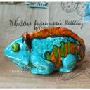 Kameleon figurka ceramiczna handmade