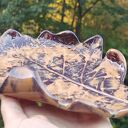 Ceramiczny talerz z prawdziwym liściem dębu - podstawka na biżuterię i świece
