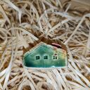 Domek ceramiczny mini - ręcznie malowany lampion na prezent
