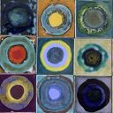 Ręcznie wykonany zestaw kafli ceramicznych "Rozmyślając o Fangorze" - na ścianę 60x70 cm