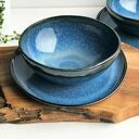 Zestaw ceramiczny dla dwojga - 2 talerze i 2 miski