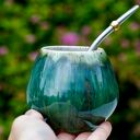 Ceramiczne naczynie do yerba mate / matero - szmaragdowe 300 ml