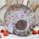 Zestaw talerz i miska łąka kwietna - kolorowa ceramika handmade do serwowania