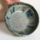 Ceramiczna misa szaro-niebieska - ręcznie lepiona, na owoce i orzechy