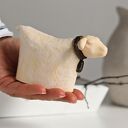 Ceramiczny baranek wielkanocny i miseczka - zestaw handmade do koszyczka