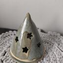 Choinka ceramiczna lampion 10 cm - ręcznie robiona ozdoba bożonarodzeniowa