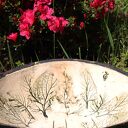 Umywalka „Liść Łopianu” 31 cm Nablatowa Ceramiczna z Odbitymi Liśćmi Roślin