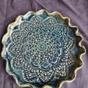 Patera ceramiczna na ciasteczka z motywem koronki - prezent handmade