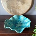 Turkusowa misa ceramiczna „Galaktyczne Turquoise” z efektem craquele