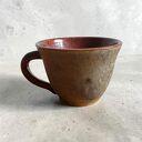 Duża filiżanka ceramiczna 400 ml w odcieniach khaki, brązu i miedzi