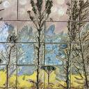 Zestaw kafli ceramicznych „Słoneczny ogród” - panel ścienny z odciskami roślin